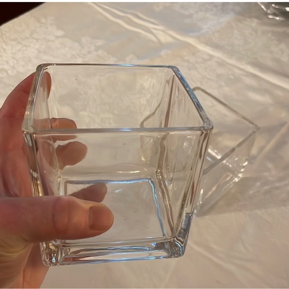 Glass Cube Vase SET OF 2 NWOT - Picture 6 of 7